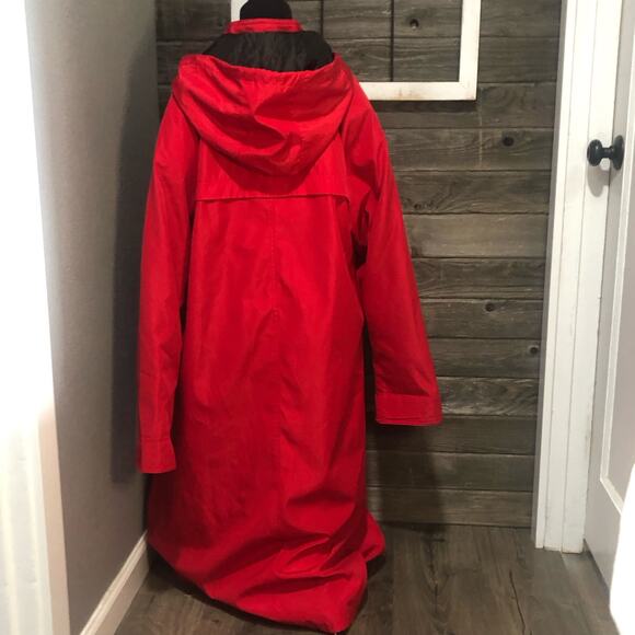 Jessica London red long overcoat trench coat winter jacket women's size 12 P - Picture 1 of 11